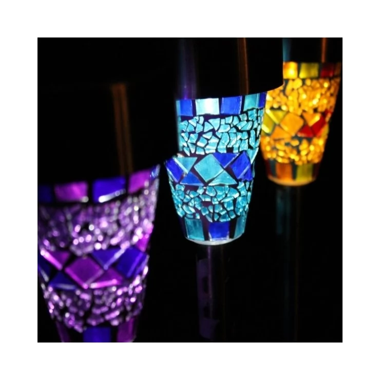 Solar garden light mosaic Stake LED Light Lawn Decoration Lamp