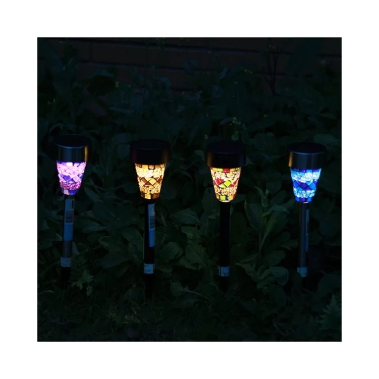 Solar garden light mosaic Stake LED Light Lawn Decoration Lamp