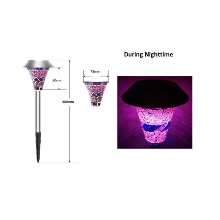 Solar garden light mosaic Stake LED Light Lawn Decoration Lamp