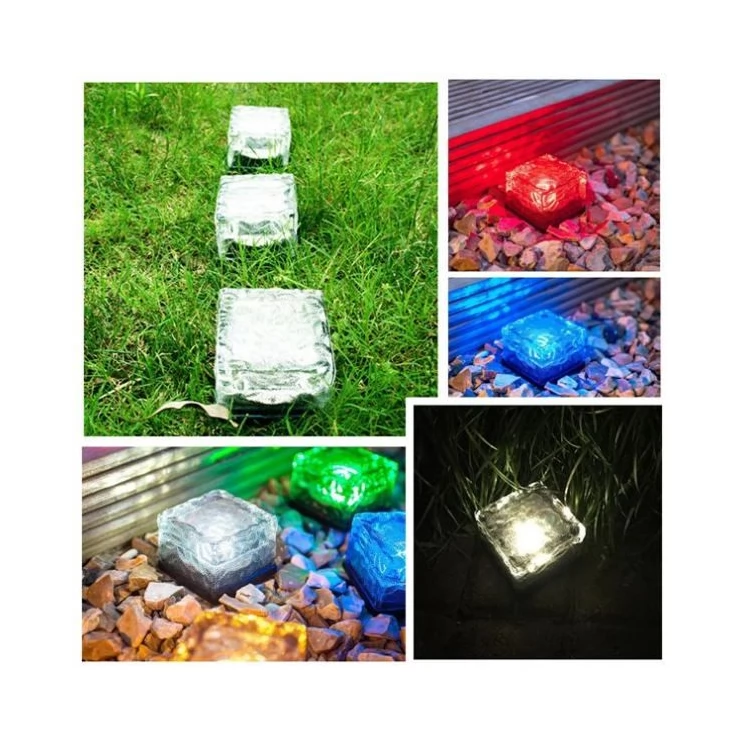 Color-Changing Solar Ice Block LED Light Outdoor Pathway Decoration