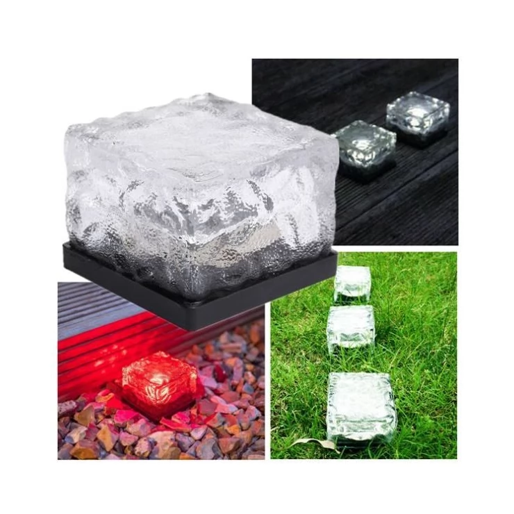Color-Changing Solar Ice Block LED Light Outdoor Pathway Decoration