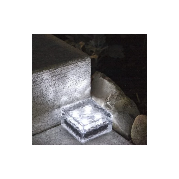 Crystal Glass White LED Light Ground Pathway Brick Design