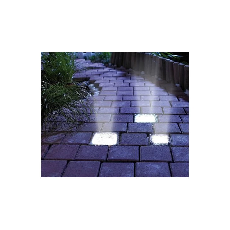 Crystal Glass White LED Light Ground Pathway Brick Design