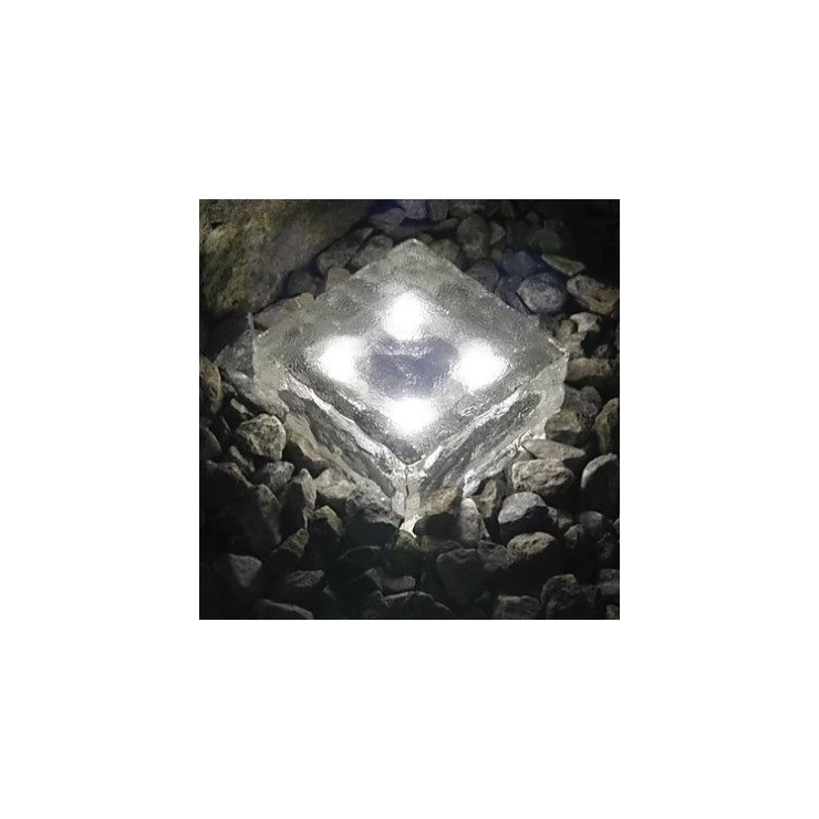 Crystal Glass White LED Light Ground Pathway Brick Design