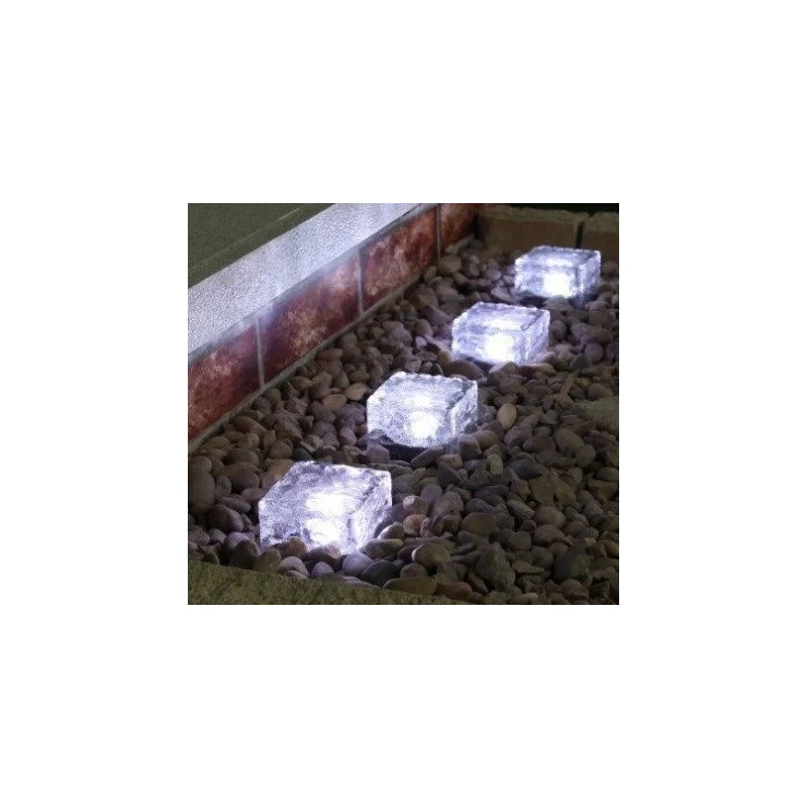 Crystal Glass White LED Light Ground Pathway Brick Design