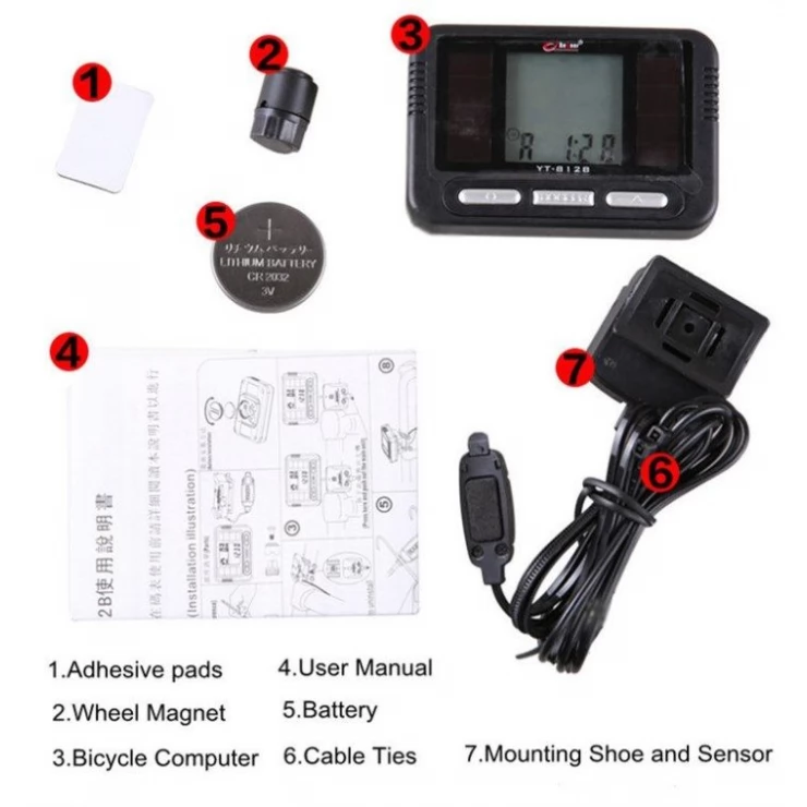 Solar Multifunctional Bike Sport LCD Computer Speedometer Odometer